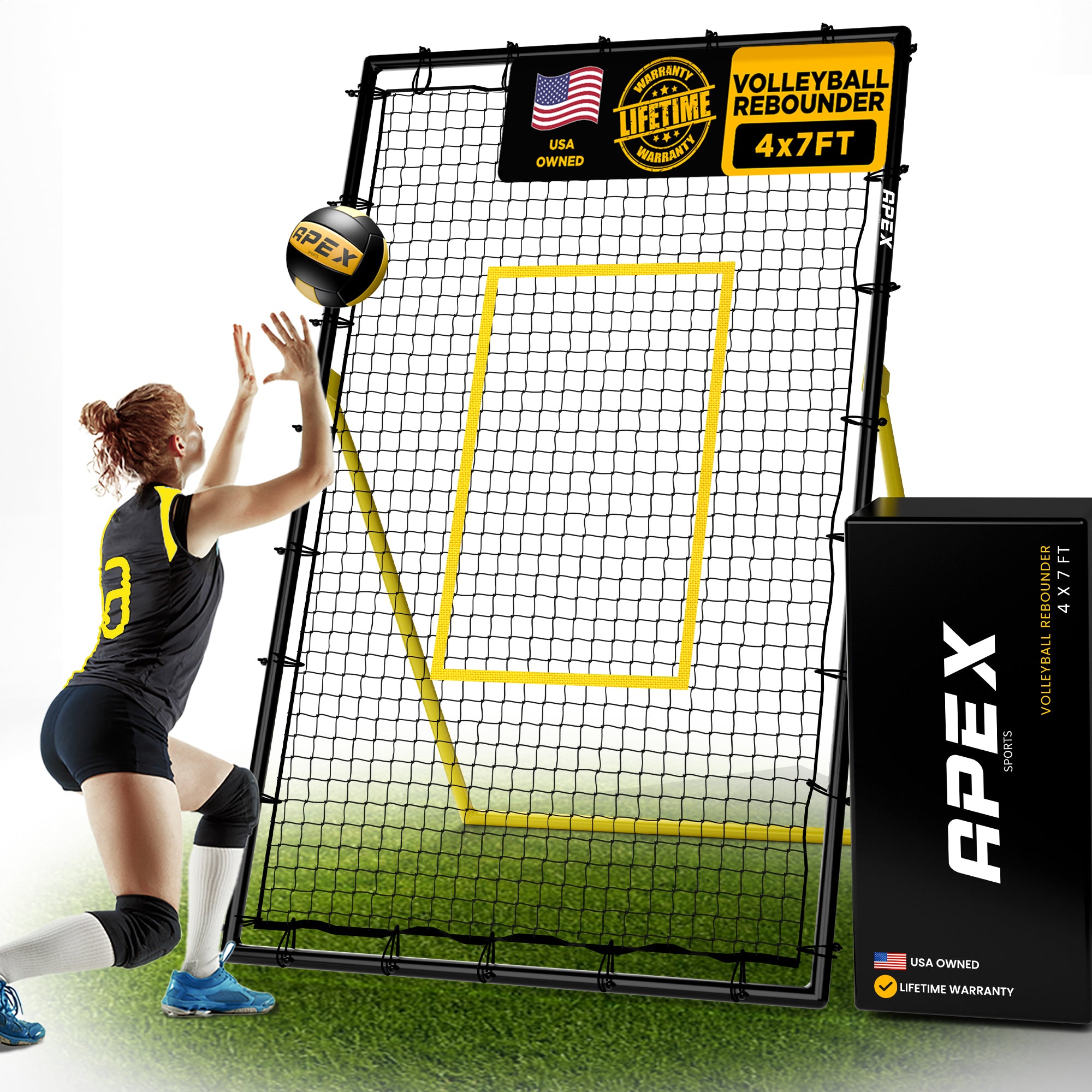 澳洲红人运动俱乐部 Apex Sports Adjustable Volleyball Rebounder Net 7x4 ft