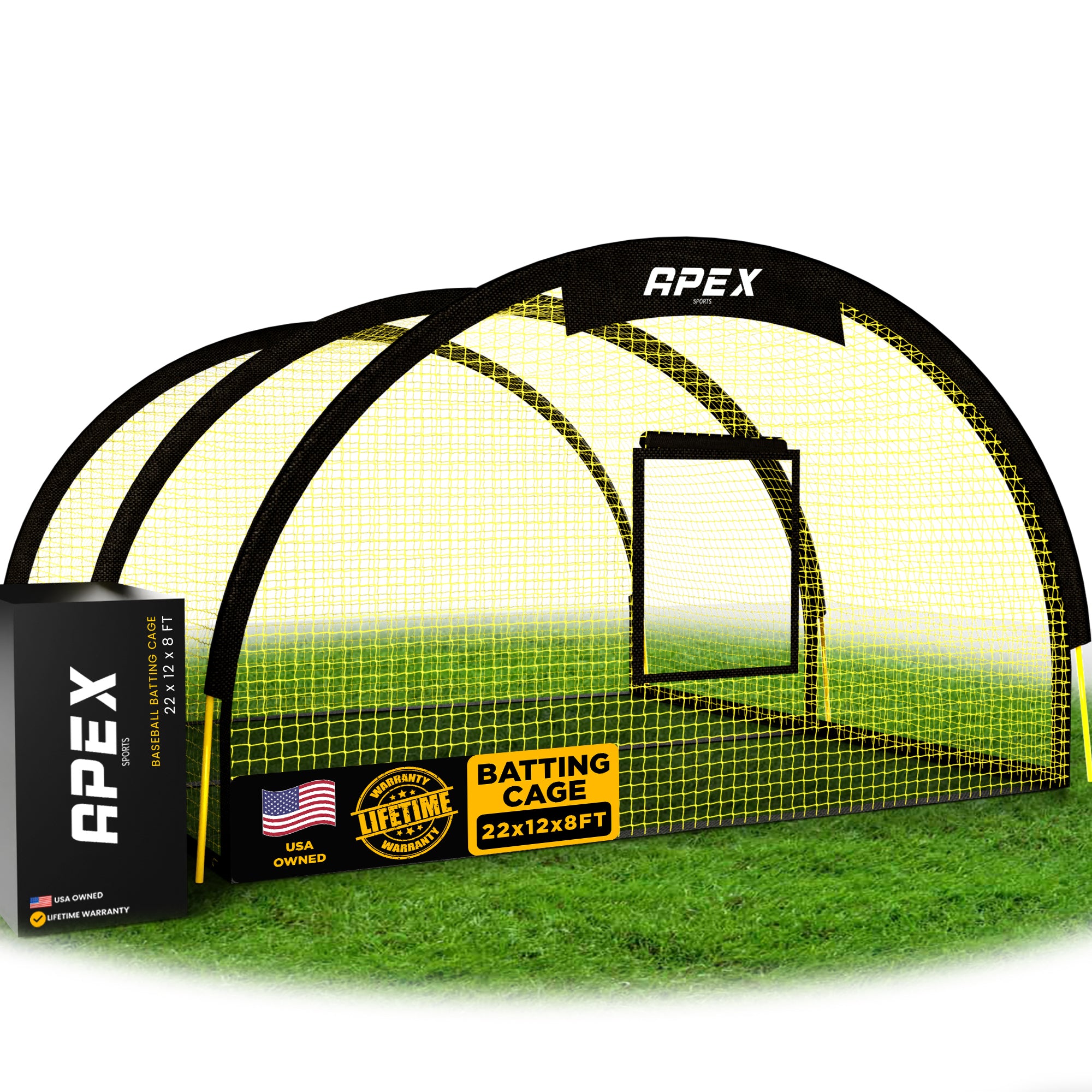 澳洲红人运动俱乐部 Apex Sports Batting Cage 22ft x 12ft x 8ft