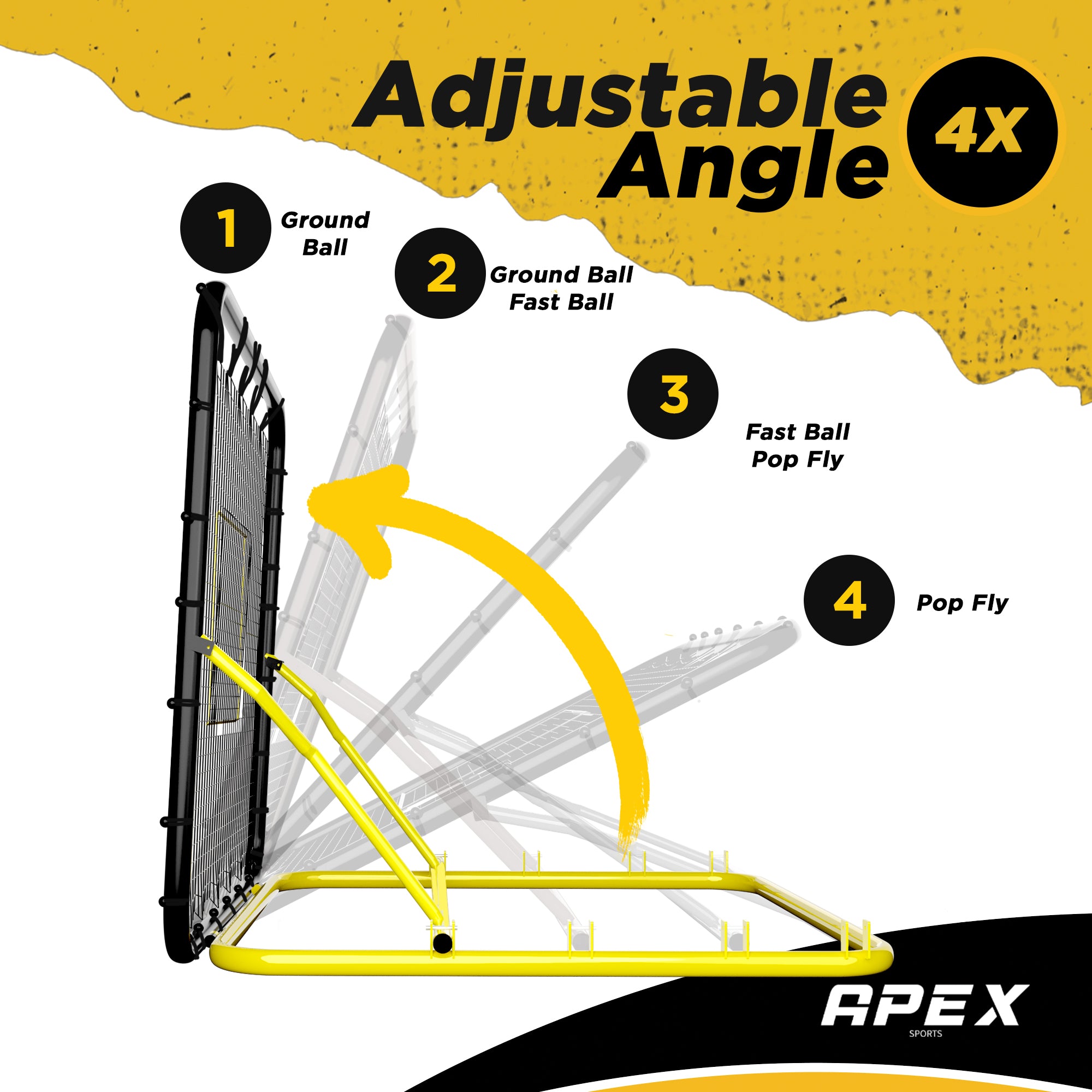 澳洲红人运动俱乐部 Apex Sports Adjustable Baseball Rebounder Net 4.5x4 ft