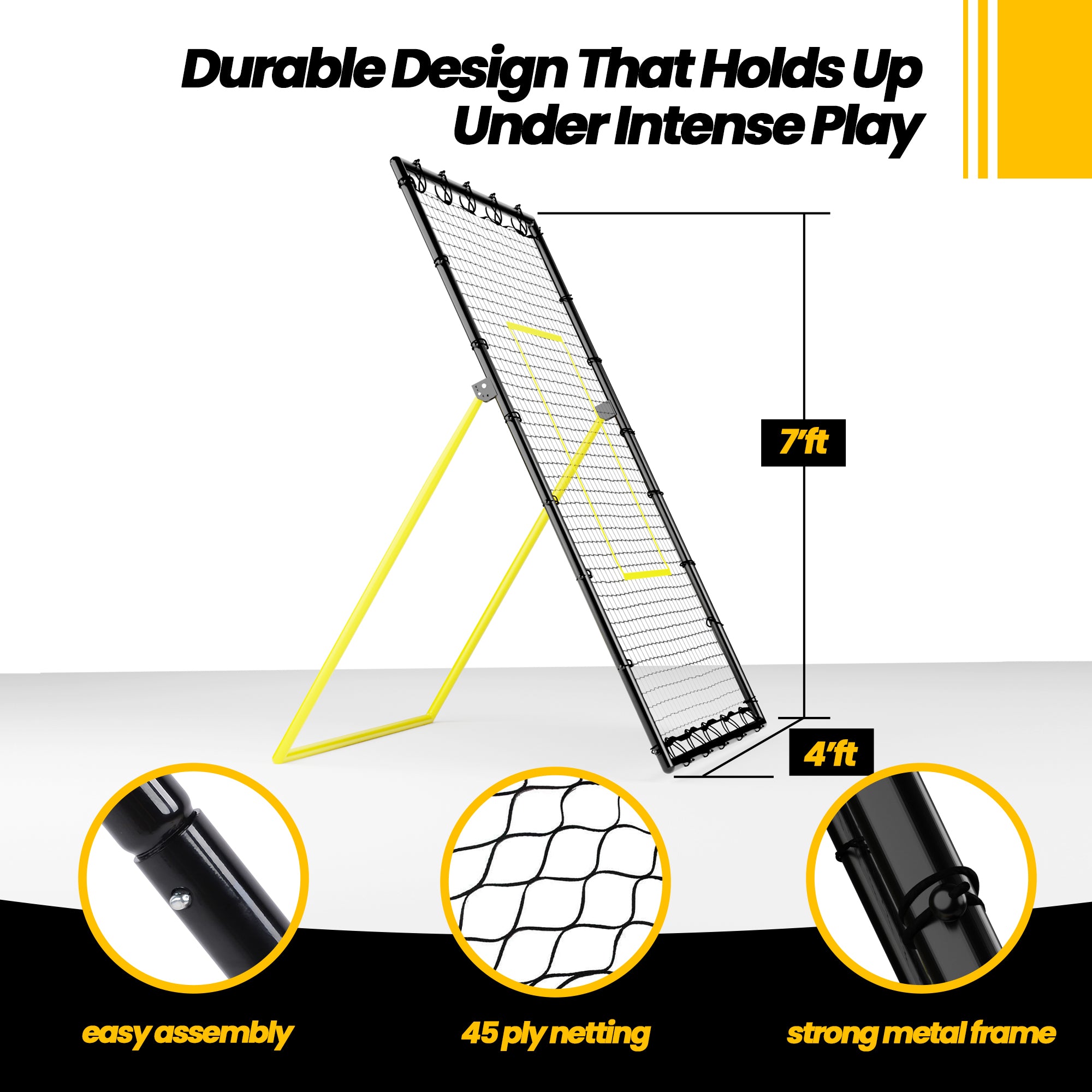 Apex Sports Adjustable Volleyball Rebounder Net 7x4 ft